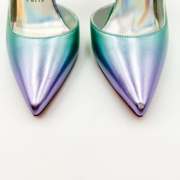 Christian Louboutin Iriza Pumps 100 Ombré Iridescent Heels EU 37.5 US 7.5 - Picture 4 of 14